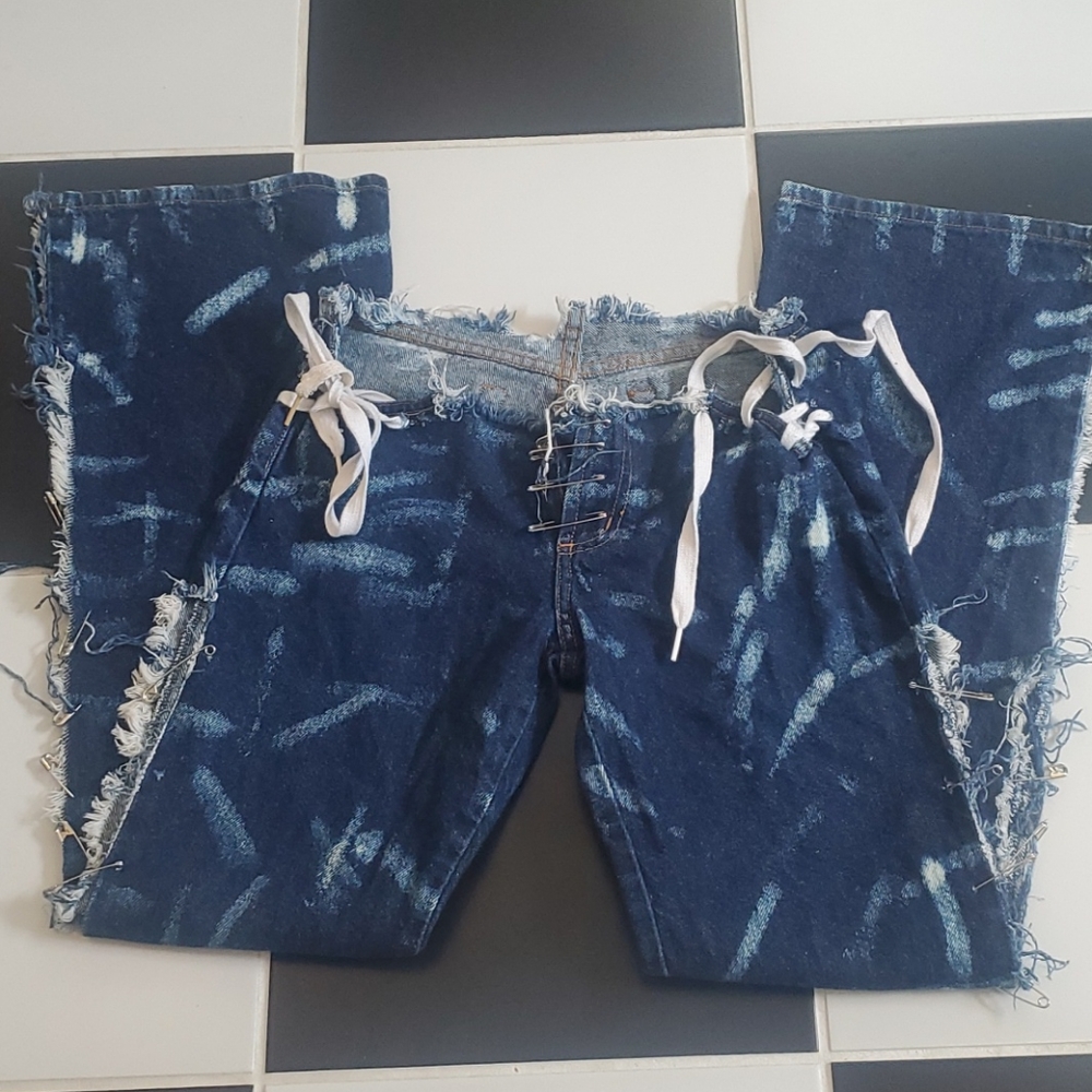 Blue Ashphalt Custom Y2K  Low rise jeans